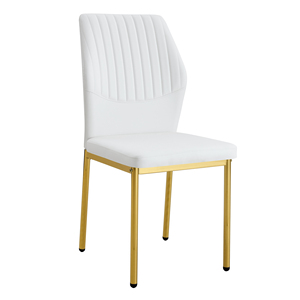 Chaise de salle à manger moderne de style ferme de luxe sans accoudoirs en métal avec dossier pour bar à domicile ou table de salle à manger - Product Image 2