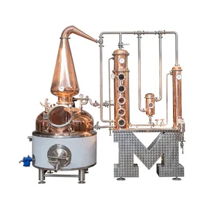 METO Whisky Gin Vodka Distiller Chaudière Cuivre Colonne Distillation Liqueur Distillerie Équipement