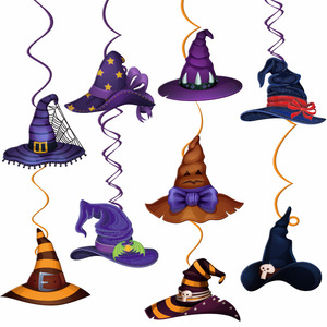 Vajilla y decoraciones para fiesta <span class=keywords><strong>de</strong></span> Halloween, etiqueta colgante en espiral, sombrero <span class=keywords><strong>de</strong></span> <span class=keywords><strong>bruja</strong></span> para ambiente festivo - Product Image 3