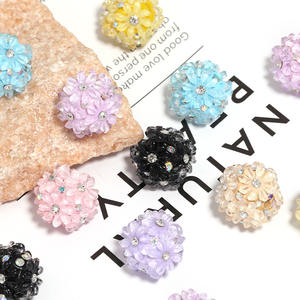 Perles acryliques irrégulières de 20 mm, mélange de couleurs, perles fantaisie 3D en forme de fleur pour la fabrication de stylos - Product Image 1