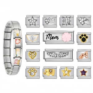 Wholesale Italian <b>Charm</b> Bracelet Start Heart <b>Angel</b> Wings Cute Modules Bracelets Links DIY Stainless Steel Women Men Jewelry Gift - Product Image 1