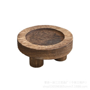Estante de exhibición de madera de dos niveles, soporte de escritorio de madera maciza para vino y decoración - Product Image 5