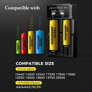 デュアルスロットUSB Type-Cバッテリー充電器多機能高速充電用ラップトップカメラLi-ion 18650 26650 Ni-MH AAA/AAバッテリー - Product Image 3