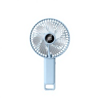 Ventilateur portable pliable de 6 pouces, 5 vitesses, écran LED, angle réglable, clip autobloquant, rechargeable par USB, pour la maison, le camping-car et l'extérieur