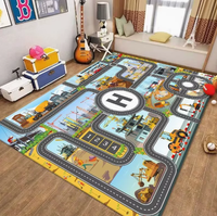 Alfombra de Juego para Niños, Alfombra de Poliéster Impresa con Mapa de Tráfico y Estacionamiento para Juegos de Simulación y Educación Temprana
