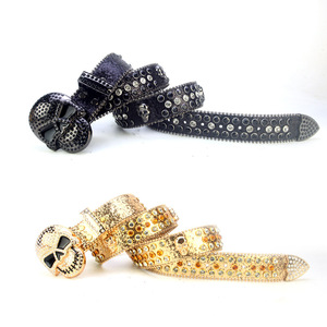 Ceinture Corset Crâne Strass Doré Style Punk Ceinture Ventre pour Hommes Femmes Quatre Saisons 2024 - Product Image 4