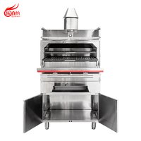 Four à charbon de bois professionnel en acier inoxydable 2-en-1, barbecue au charbon de bois pour restaurant CG-1L