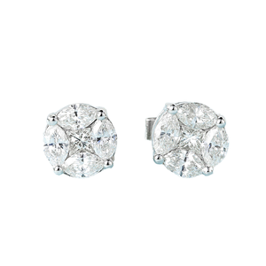 Pendientes de Lujo Modernos de Plata S925 con Diseño Floral, Elegantes, de Moissanita, Estilo Hip Hop, Chapados en Rodio, con Engaste de Garras, Joyería Personalizada - Product Image 1