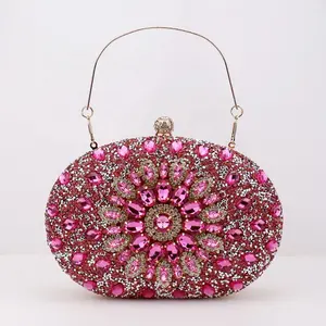 Amiqi MRY65 Luxury Crystal Oval Clutch Bag For Women"s Clutches Rhinestone Evening Dinner Bag Handbag And Purses Ladies