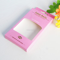 Fenêtre en PVC transparent personnalisé à presser les ongles vide boîte à cils pliante en papier d'emballage avec revêtement UV et gaufrage