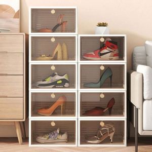 Haogle - Organizador de Oficina de Plástico PP al por Mayor, Caja de Almacenamiento de Zapatos Apilable, Plegable, Multifuncional, Caja Ciega, Combinación DIY - Product Image 4