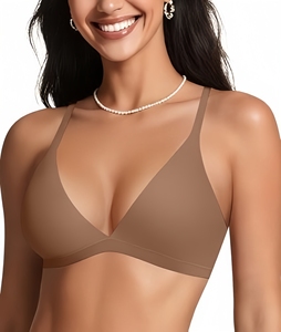 <span class=keywords><strong>Reggiseno</strong></span> Triangolare Senza Ferretto da Donna, Sottile e Traspirante, con Scollo a V, Senza Imbottitura, Spalline Regolabili, Morbido e Invisibile per Uso Quotidiano - Vendita all'Ingrosso - Product Image 2