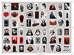 54 pz foglio adesivo per Film vampiro di Nosferatu Logo personalizzato adesivo in PVC impermeabile per Laptop telefono kiss cut adesivi per succhiasangue adulti - Product Image 6