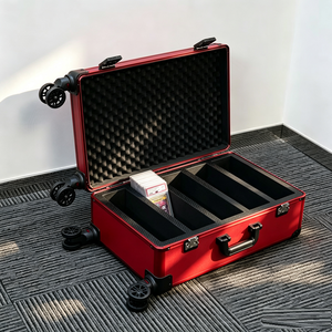 Valise à roulettes en cuir PU avec fermeture à bouton, durable, pour le rangement des cartes gradées – Approvisionnement direct usine - Product Image 2