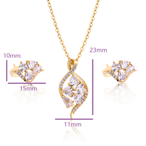 Boucles d'oreilles en pierre gemmes, zircon cubique, ensemble de colliers, pendentifs, bijoux de mariage, nouveauté - Product Image 2