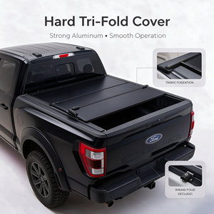 Couverture de benne rigide sur mesure pour Ford F-150 <span class=keywords><strong>Raptor</strong></span> 2021-2026, F-150 2015-2020, Maverick 2022-2026, profil bas, en aluminium, pour pick-up - Product Image 1