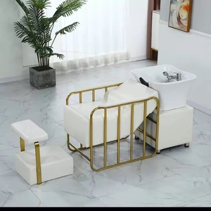 Sillón de Peluquería Moderno de Cuero PU con Lavabo de Acero Inoxidable, Masaje de Cuero Cabelludo, Spa, Uso Comercial - Product Image 6