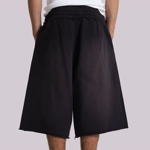 Pantalones Cortos de Algodón Estilo Jogger, 100% Algodón, Pantalones Deportivos Vintage para Hombre, de Alta Calidad, con Dobladillo sin Rematar, Lavado Ácido, Cintura Elástica - Product Image 5