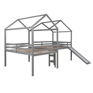 Meubles de chambre d'enfant en bois de pin, <span class=keywords><strong>lit</strong></span> de luxe <span class=keywords><strong>pour</strong></span> bébé, maison blanche en bois, lits de loft avec toboggan - Product Image 5