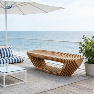 Banco de Patio Nórdico de Madera Maciza Moderna, Personalizado y Paramétrico, Silla de Descanso para Exteriores para Varias Personas - Product Image 5