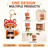 Porte-clés en peluche panda brodé personnalisable, tissu en coton PP super doux, anti-stress, cadeau d'anniversaire, emballage OEM/ODM