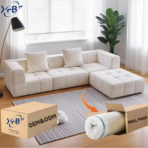 Sofá Modular Nórdico Moderno Comprimido en Caja, Muebles <span class=keywords><strong>de</strong></span> Sala <span class=keywords><strong>de</strong></span> Estar <span class=keywords><strong>de</strong></span> Tela, Sofá <span class=keywords><strong>de</strong></span> Espuma Completa con Empaque al Vacío, Juego <span class=keywords><strong>de</strong></span> Sofás <span class=keywords><strong>de</strong></span> Lujo - Product Image 1