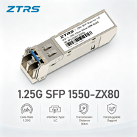 Module optique SFP ZTRS de qualité supérieure 1,25 G 1550 nm 80 km ZX80 SMF Duplex LC pour transmission longue distance