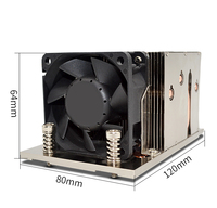 Professionnel pour AMD SP3 2U refroidisseur de processeur ventilateur de refroidisseur de serveur haute puissance avec 4 matériaux en aluminium de cuivre à Dissipation thermique rapide