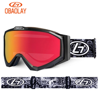 2024 vente en gros personnalisé magnétique UV 400 Double couche lunettes de Ski élégant Anti-buée miroir Googles pour le ski de neige