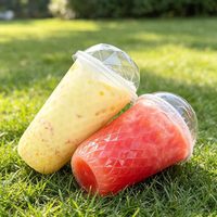 Vente en gros de gobelets en plastique en forme de U pour boba, 16 oz et 22 oz, gobelets à boisson jetables avec logo personnalisé imprimé et couvercles