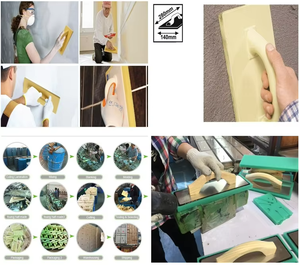 Truelle en polyuréthane de haute qualité PU 14x28 90G avec base lisse, outils de construction en béton - Product Image 5