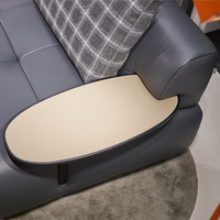 Canapé modulaire carré moderne de luxe noir au design original avec modules librement combinables, ensemble de canapés en cuir véritable