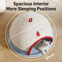 Casa Acogedora para Mascotas de Gran Espacio, Cueva Transpirable para Gatos de Doble Uso, Refugio para Gatitos para Todas las Estaciones, Cama para Gatos de Cuerda de Algodón Tejida Resistente a los Arañazos