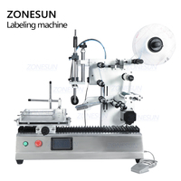 ZONESUN ZS-TB180 Étiqueteuses semi-automatiques de bureau pour surfaces planes, pour bouteilles de désinfectant pour les mains, de parfum, en verre, ovales, carrées et plates
