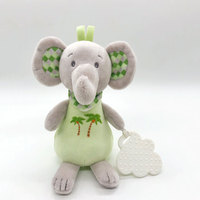 Usine pour bébé Jouets en peluche Dessin Animé Chiot et Éléphant Anneau de dentition Sucette en silicone Couverture pour animaux en peluche Remplissage en coton PP