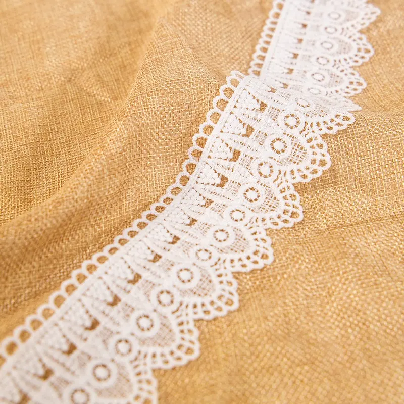 ผ้าลูกไม้ประดับดอกไม้ผ้าชีฟองสำหรับเสื้อผ้าผ้าลูกไม้สีขาวงานปัก