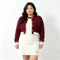 Ensemble tricoté personnalisé OEM, compatible avec les courbes, style vintage, grande taille, pour femme, ensemble de vêtements en tricot, robe en tricot pour femme, ensemble deux pièces