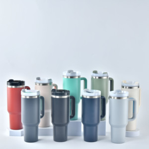 40oz Stainless Steel Vacuum Insulated Travel Tumbler with Handle Lid LED Temperature Display Leak-Proof Glitter Finish - Product Image 2