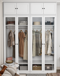 Armoire blanche à 2 portes, meubles de salon, armoire en métal - Product Image 2