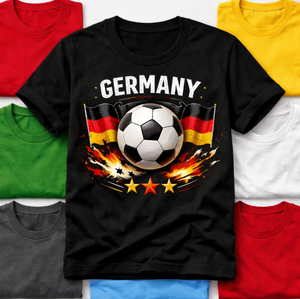 Camiseta de Fútbol de Alemania con Logotipo Personalizado |   Camiseta gráfica de fútbol de Alemania |   Camiseta de Fanático para Hombre |   Opciones de Múltiples Colores - Product Image 2