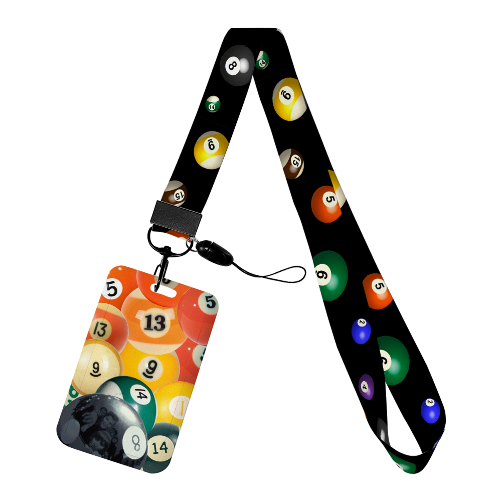 Student Card Case Number Pattern ID Card Holder Satin Lanyard Keychain Badge Holders Polyester Neck Strap Elegant Cards Cover Image 2