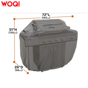 Housse de protection pour barbecue WOQI 72x51x26 pouces, tissu Oxford imperméable, protection extérieure pour barbecue, gris - Product Image 5