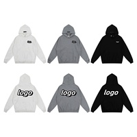 Vêtements d'hiver : Sweat à capuche unisexe en peluche double épaisseur avec lettres, décontracté, coupe ample, style urbain