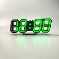 Horloge murale numérique AIKS 3D LED avec thermomètre, calendrier perpétuel et affichage des phases lunaires pour salon OEM ODM