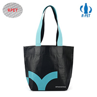 Sac de courses en RPET laminé à grande capacité avec logo personnalisé, sac de courses réutilisable écologique recyclé, sac fourre-tout non tissé