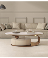 Table basse ovale moderne de luxe 2026 pour salon, mobilier de salon, table basse ovale créative, nouveau design pour usage domestique