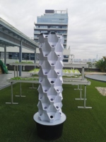 Tour de jardin aéroponique d'intérieur moderne avec pots en plastique pour herbes, fruits et légumes, graines avec adaptateur de minuterie, filet de lit pour semis