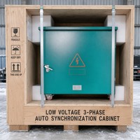 Armoire de contrôle parallèle personnalisée Haowei pour générateurs 50kVA-500kVA, panneau de synchronisation micro-réseau renouvelable à fréquence 0,05Hz de précision, IP54