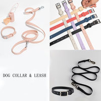 Collier et laisse pour animaux de compagnie en PVC imperméable, personnalisés, de luxe, avec accessoires en alliage et cuir, vente en gros pour chats et chiens, avec décorations à rivets