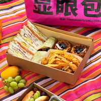 Boîte à lunch personnalisée, emballage pour le petit-déjeuner, le pain, les desserts, les sandwichs, les œufs épais, les toasts, les hamburgers, boîte à papier pour le petit-déjeuner